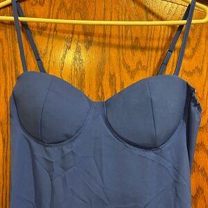 Strap Midi Dress with Sweetheart Bodice in Royal Blue